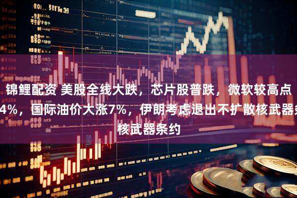 锦鲤配资 美股全线大跌，芯片股普跌，微软较高点跌34%，国际油价大涨7%，伊朗考虑退出不扩散核武器条约